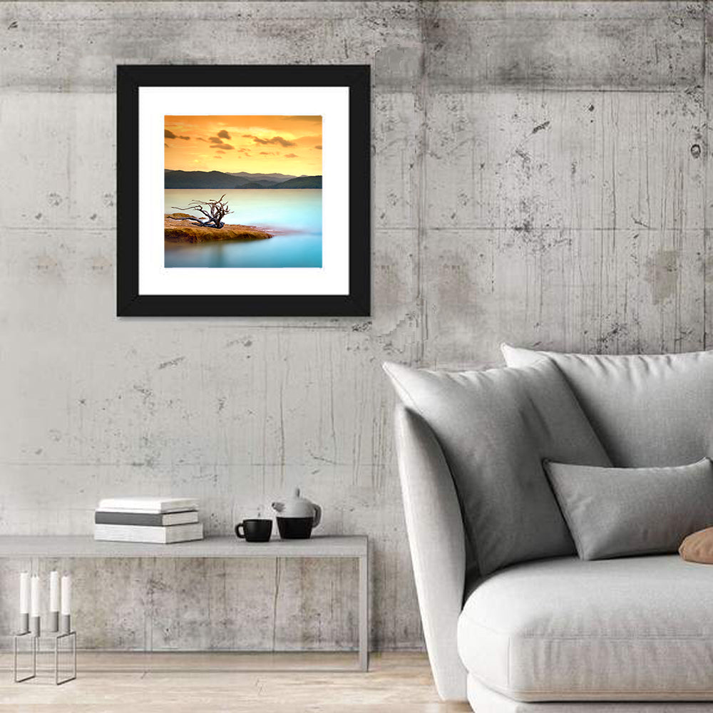 Turquoise Lake Sunset Wall Art