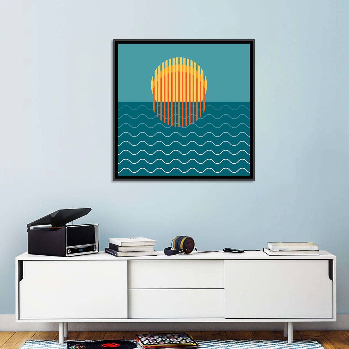 Ocean Sunset Illustration I Wall Art