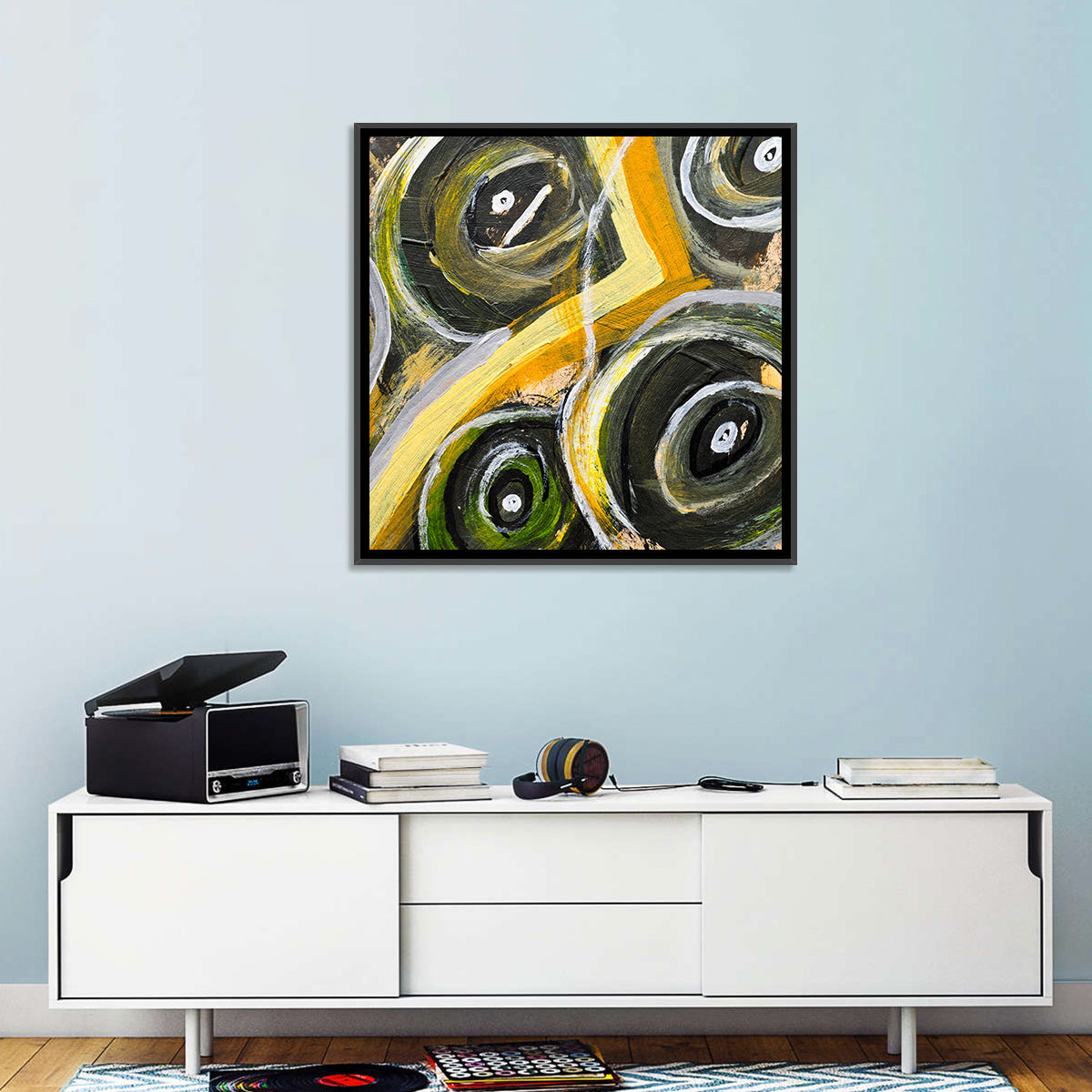 Circular Brush Strokes Texture Wall Art