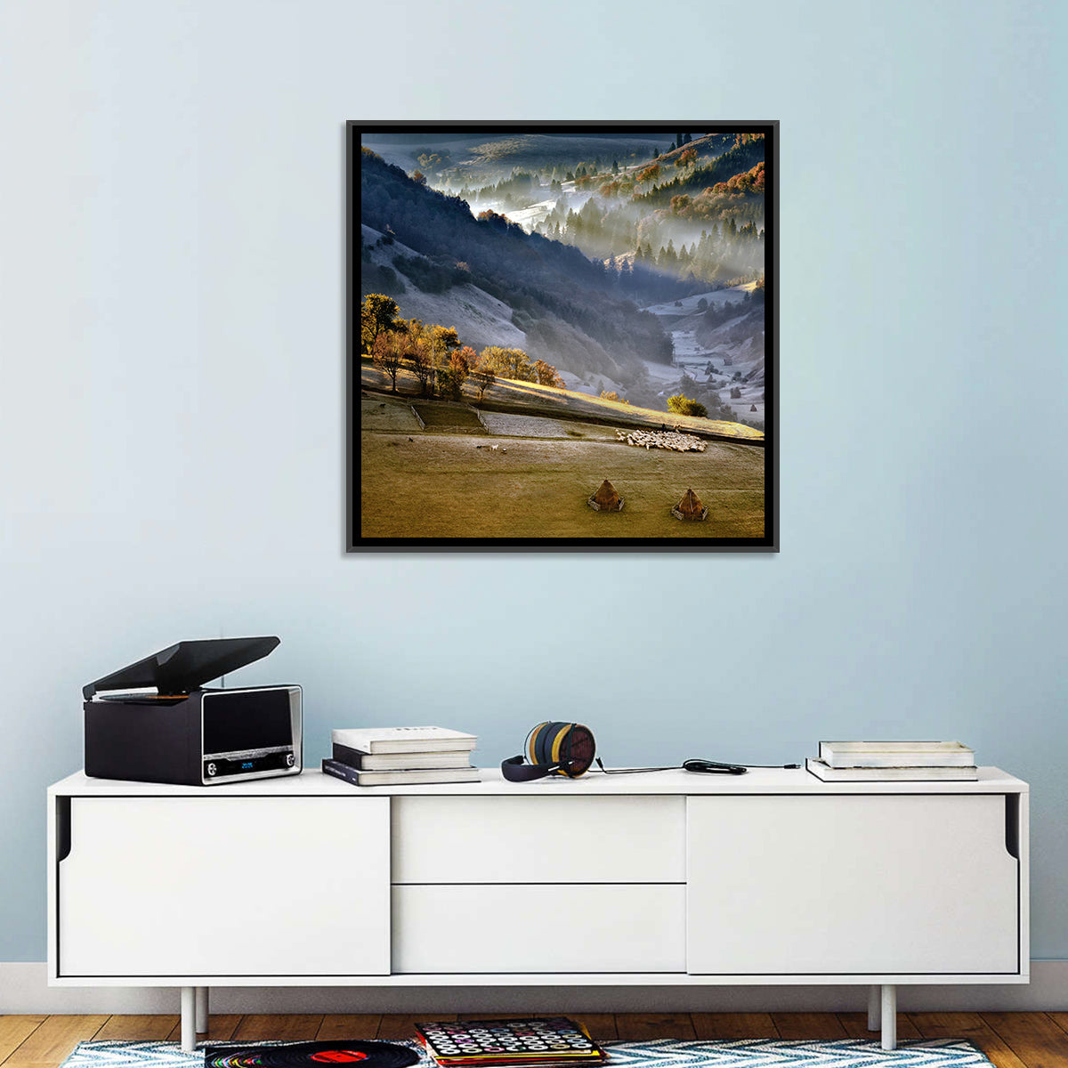 Mountains Village Landscape Wall Art
