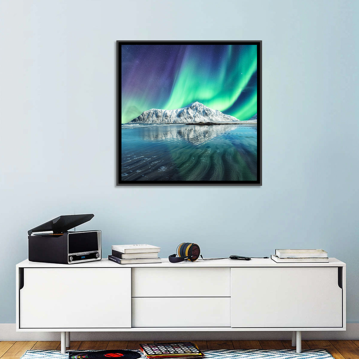 Aurora Borealis Skagsanden Beach Wall Art