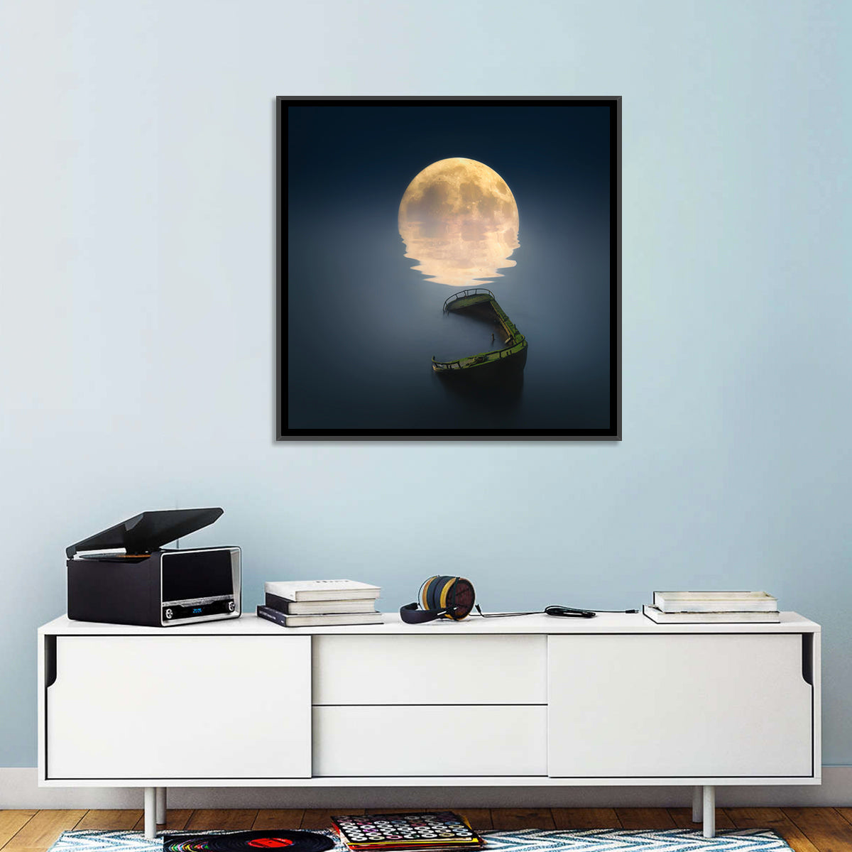 Moon & Broken Ship Wall Art