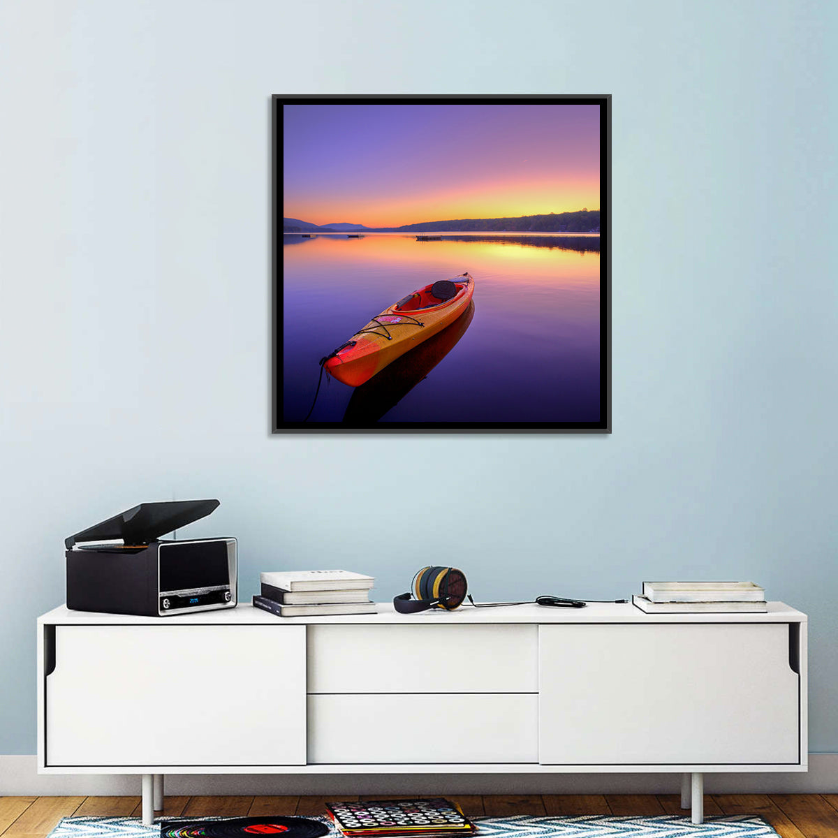 Boat in Lake Wall Art