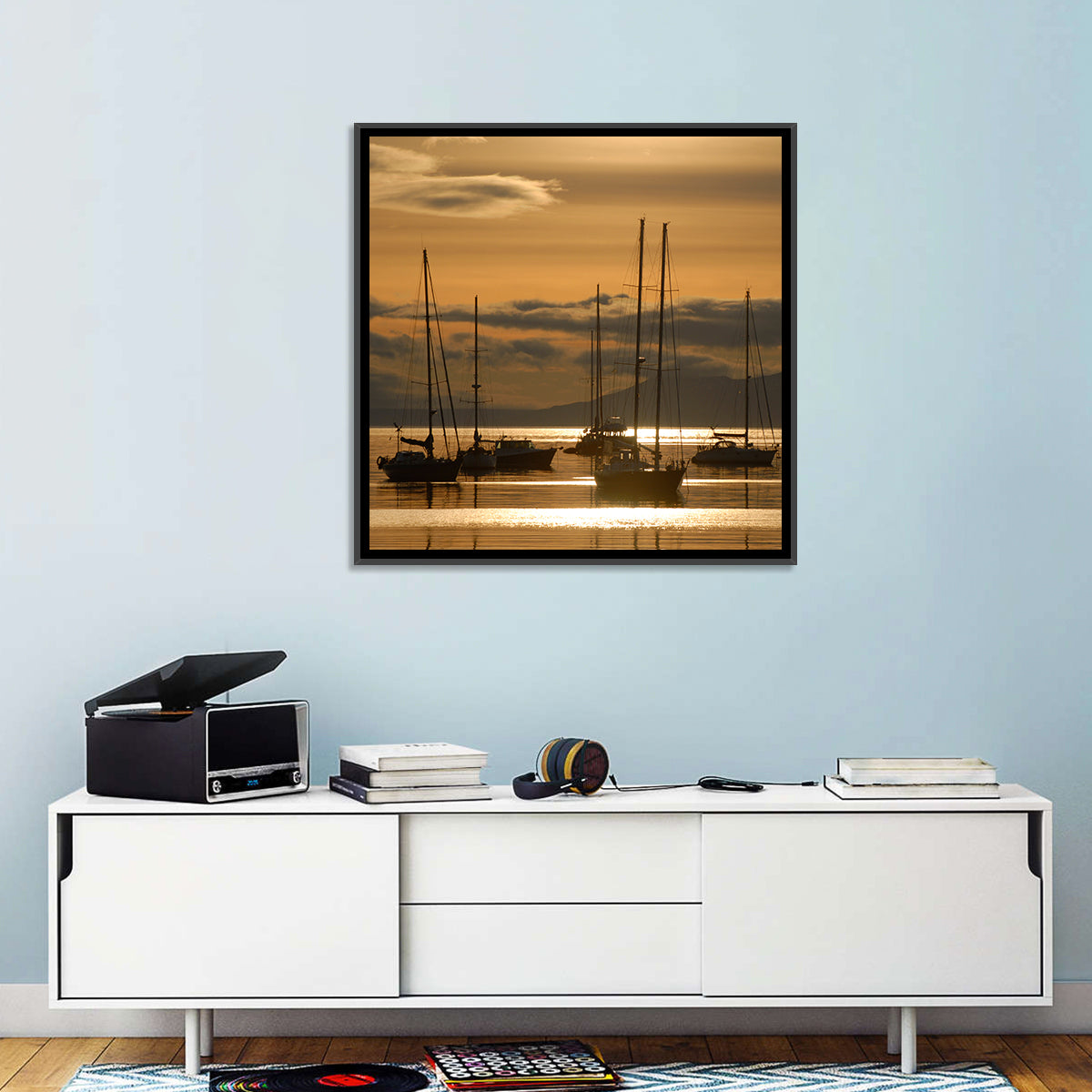 Boats at Sunrise Wall Art