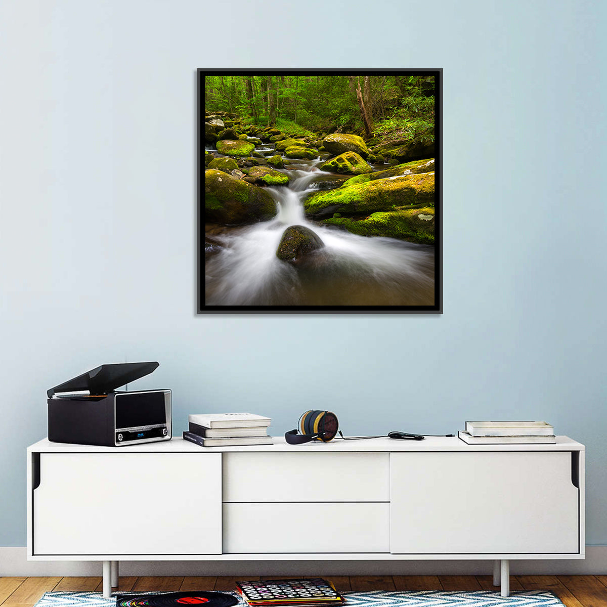 Green Forest Stream Wall Art