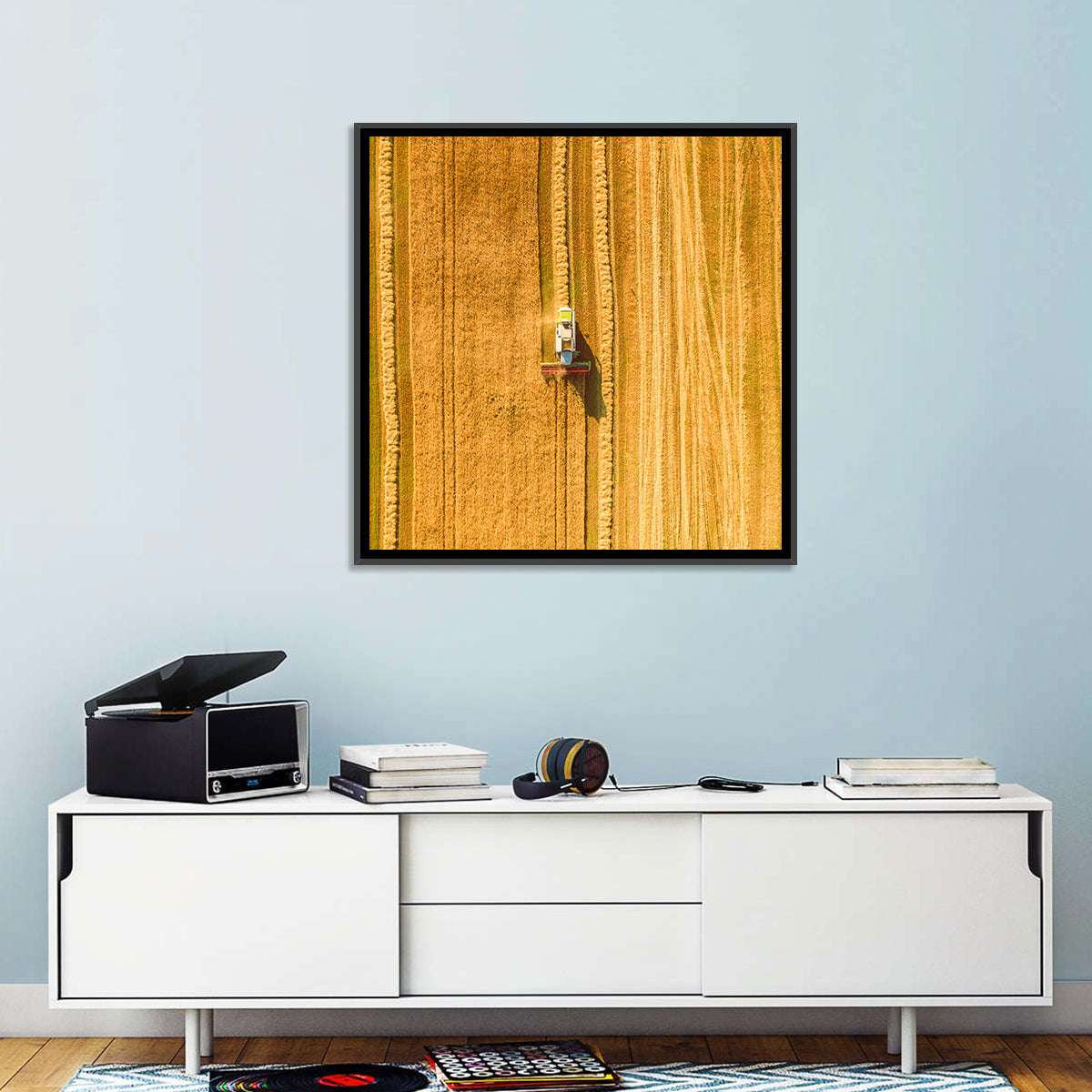 Wheat Field Harvesting Wall Art