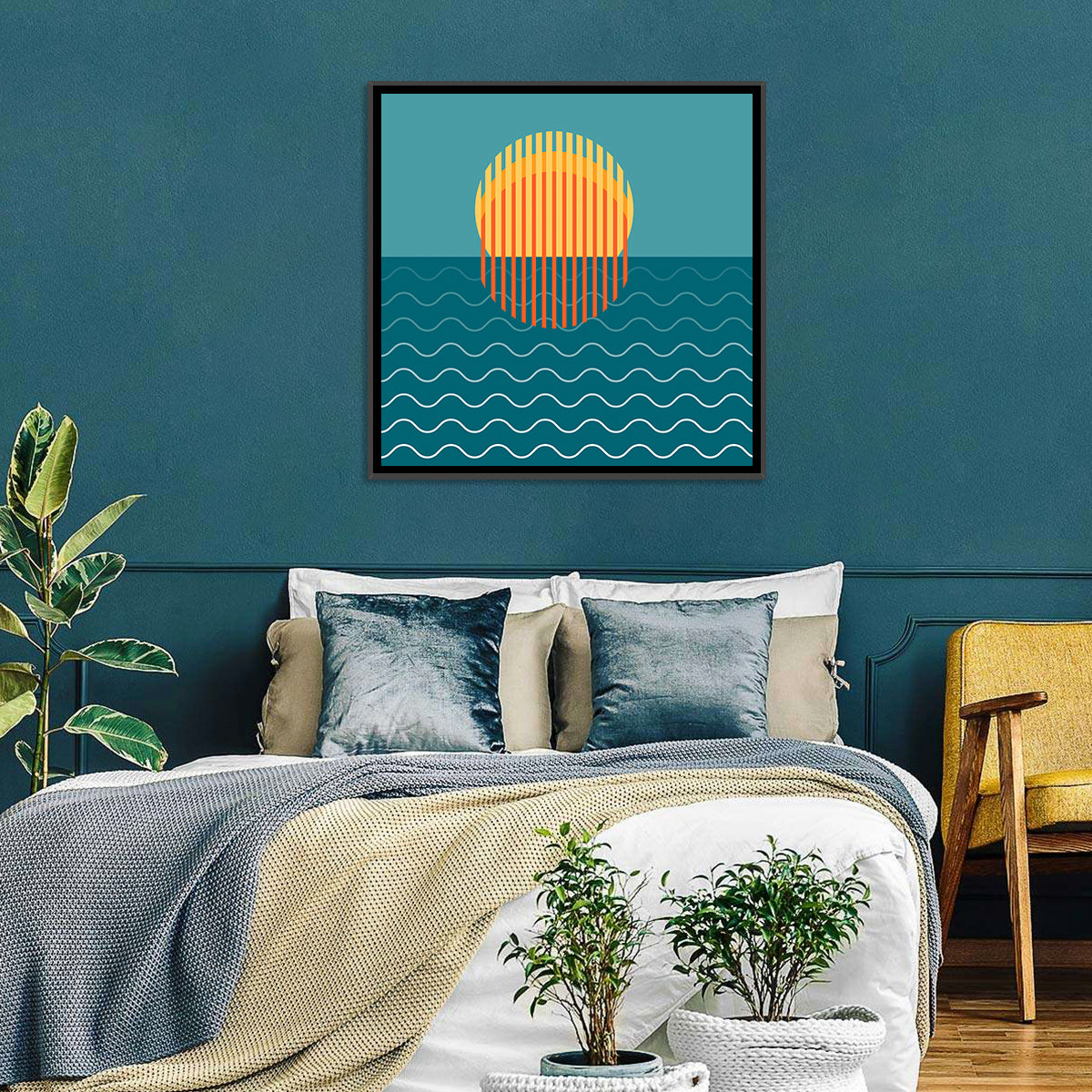 Ocean Sunset Illustration I Wall Art