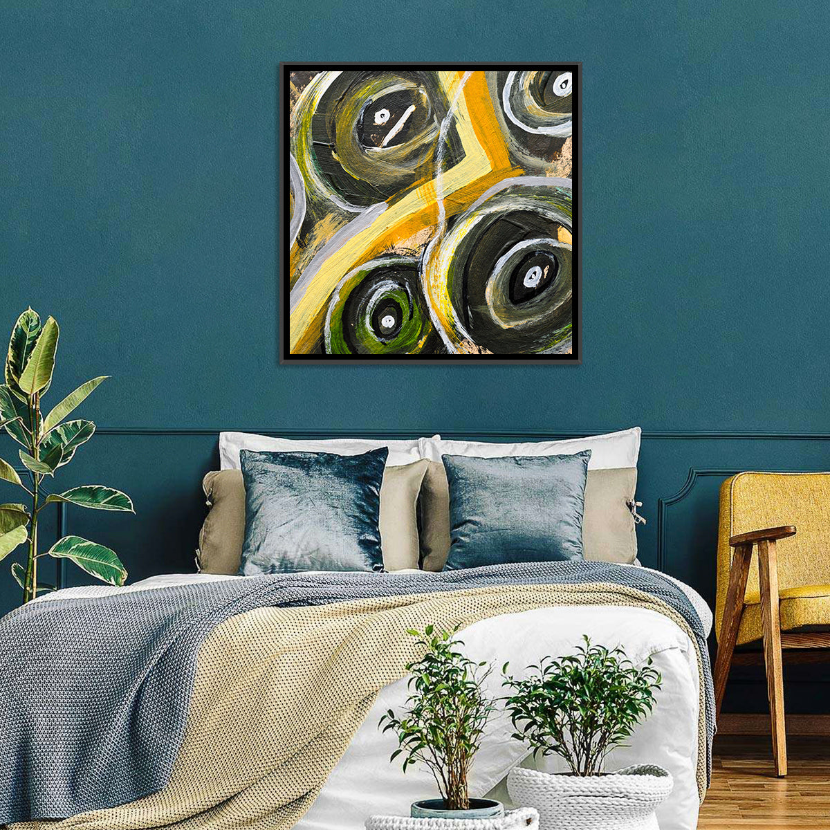 Circular Brush Strokes Texture Wall Art
