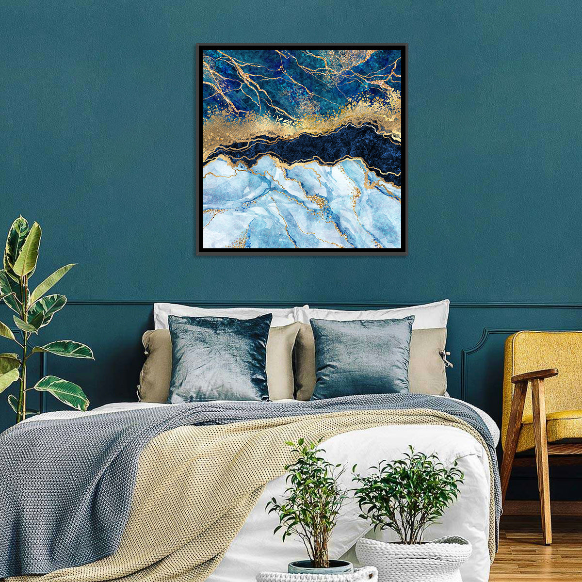 Marble Gold Glitter Abstract I Wall Art