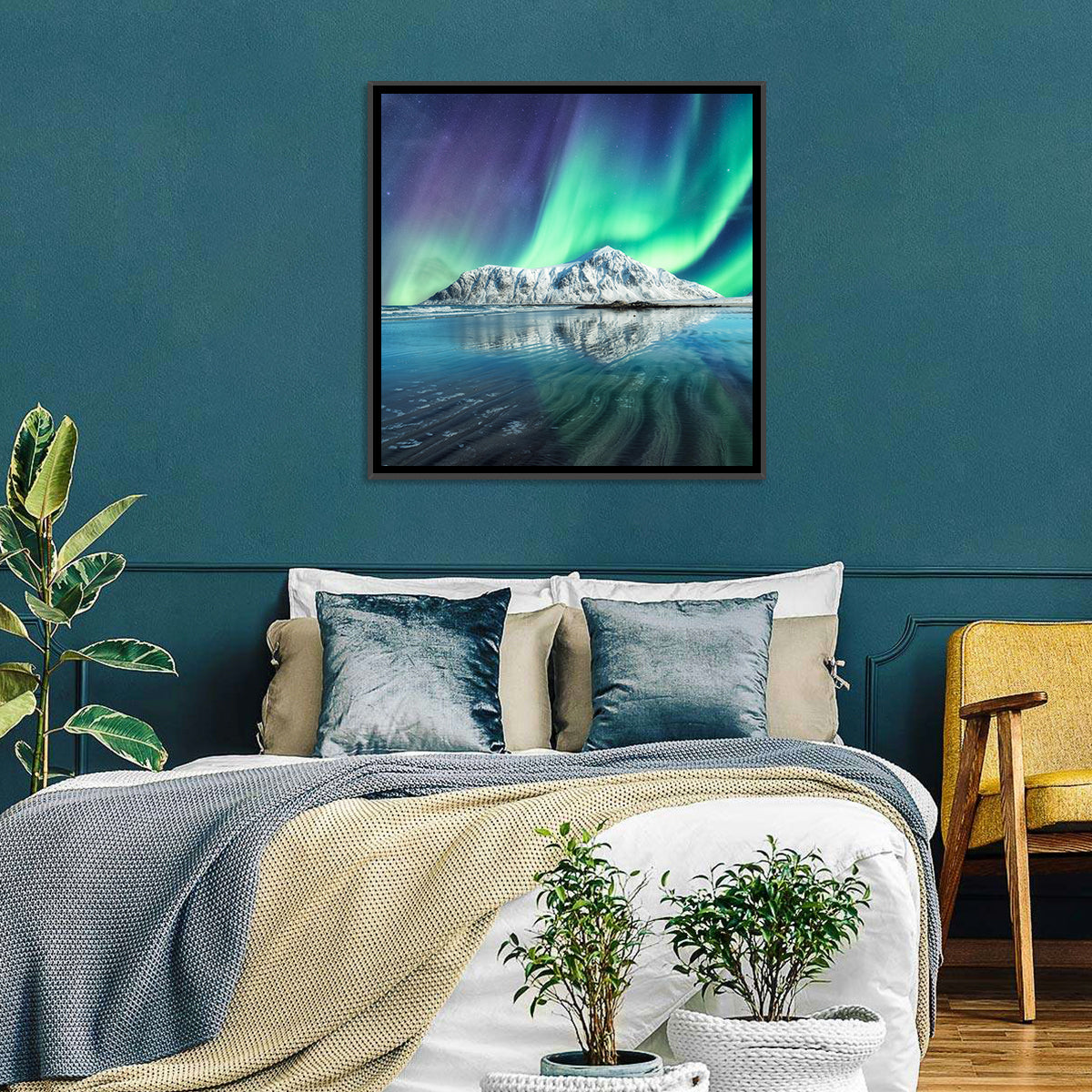 Aurora Borealis Skagsanden Beach Wall Art