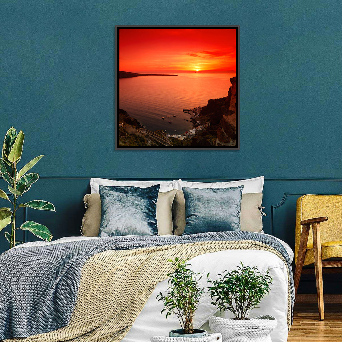 Santorini Sunset Wall Art
