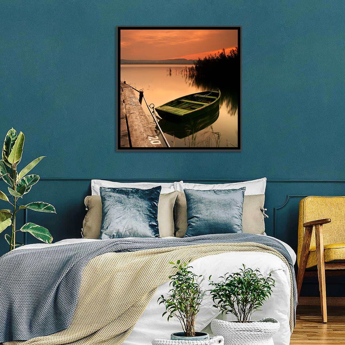 Boat in Lake Balaton Wall Art
