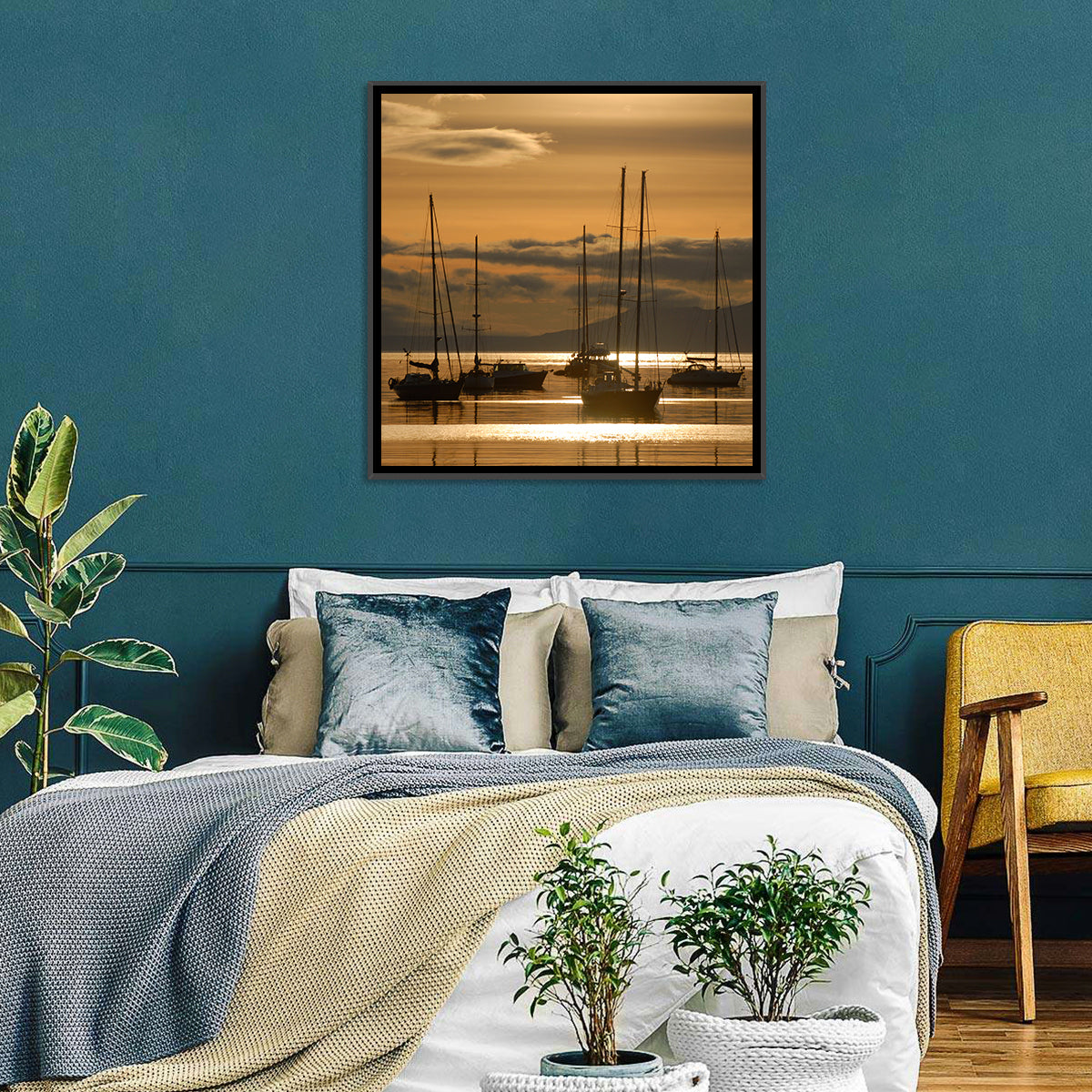 Boats at Sunrise Wall Art