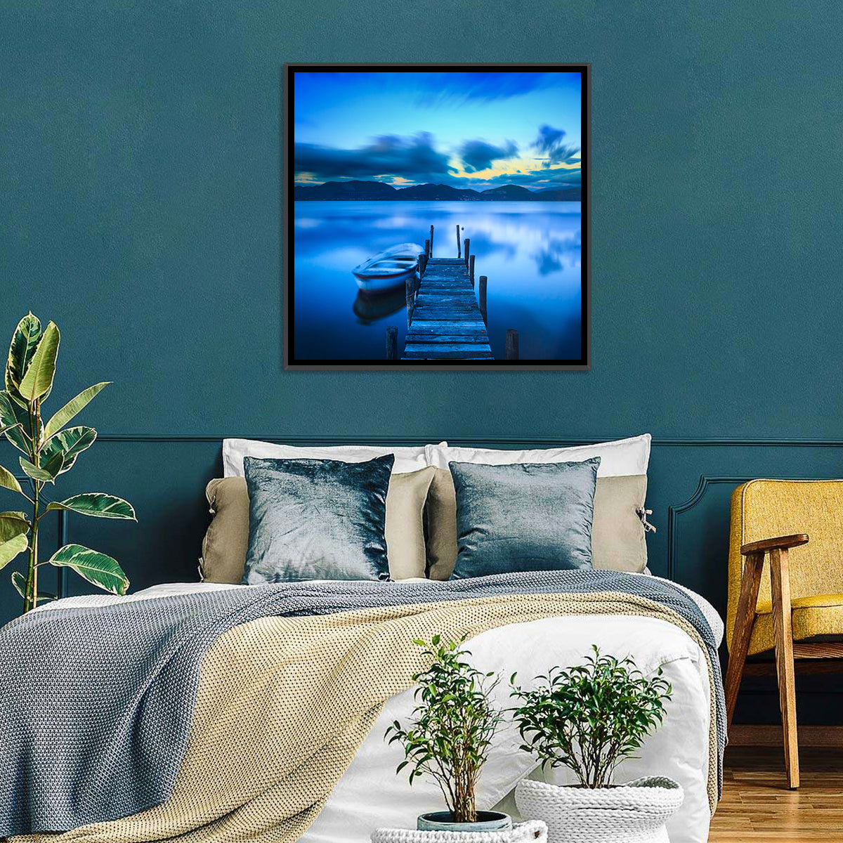 Boat & Wooden Pier Wall Art