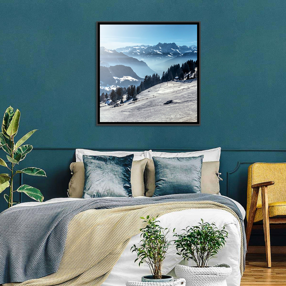 Ski Mountain Slope Wall Art