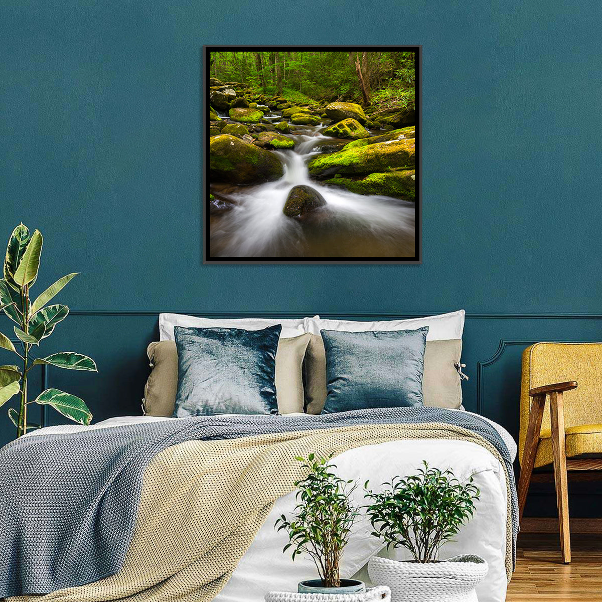 Green Forest Stream Wall Art