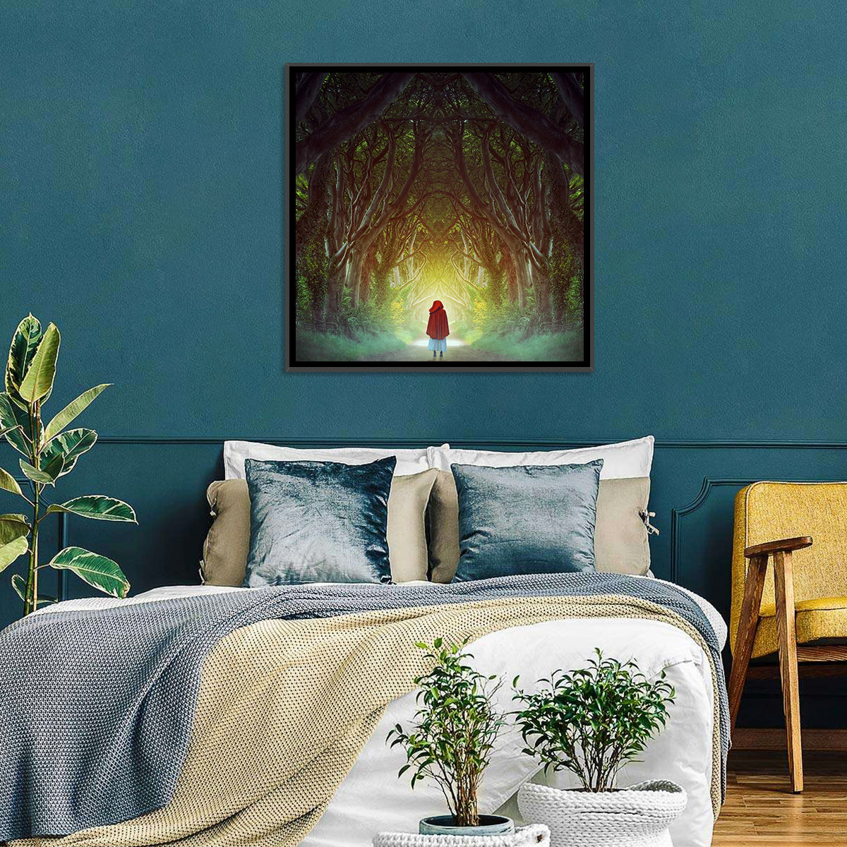 Hedges Forest Pathway Wall Art