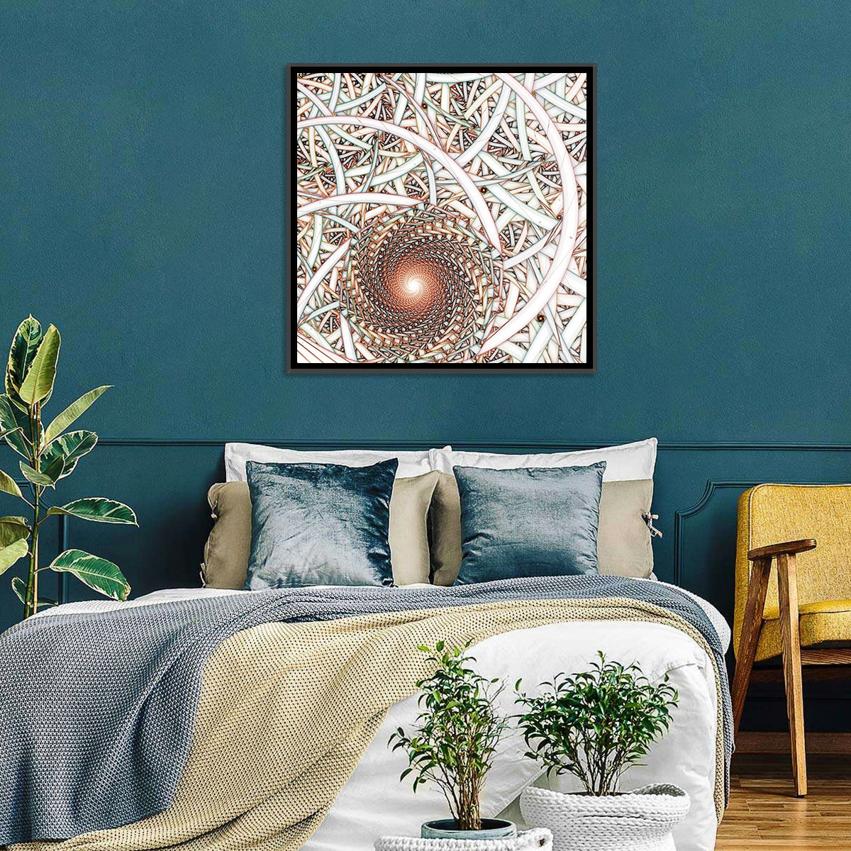 Fractal Spiral Mandala Wall Art