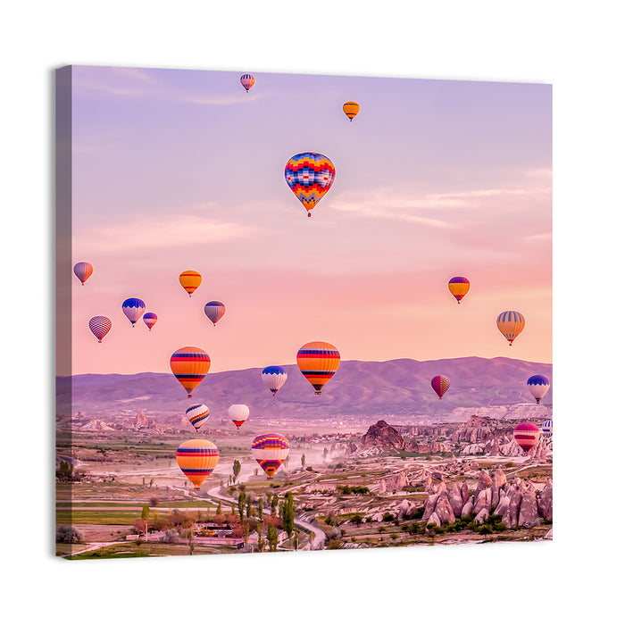 Cappadocia Hot Air Balloons Wall Art as a canvas print