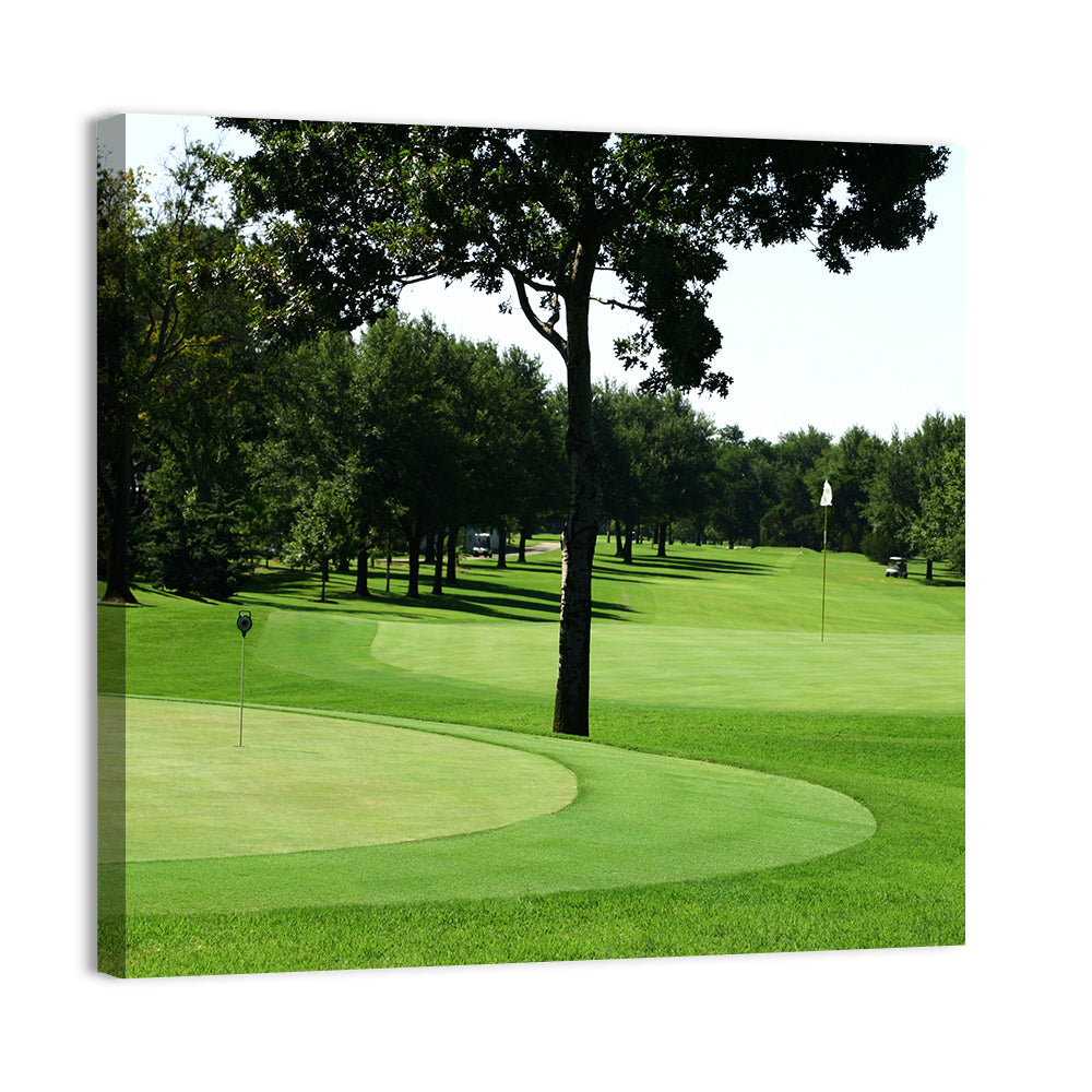 Oklahoma Golf Course Greens Wall Art, canvas print, square