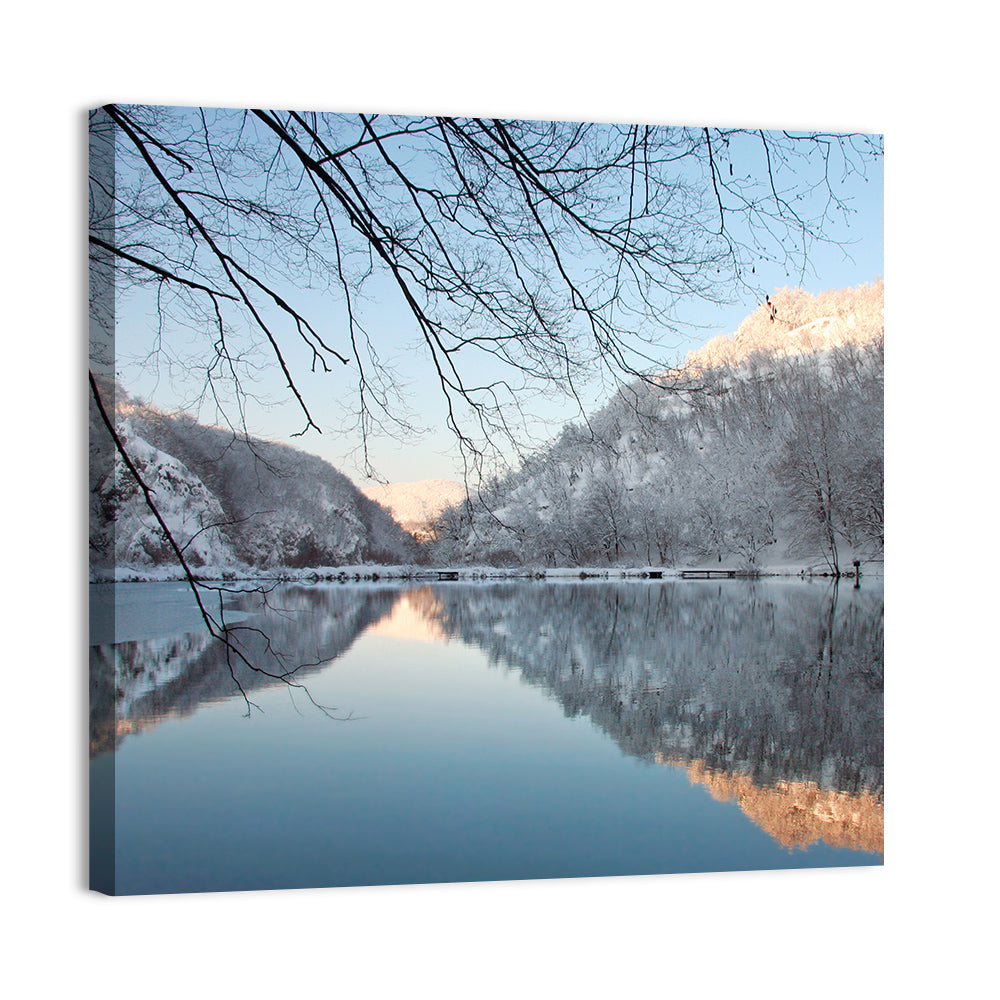 Kozjak Lake Wall Art, canvas print, square