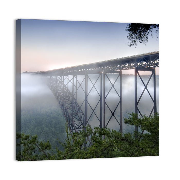 New River Gorge Bridge at Dawn Wall Art as a canvas print