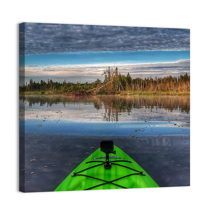 Crown Land Kayak View Ontario Wall Art as a canvas print