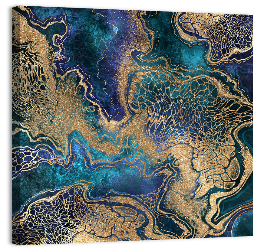 Gilded Geode Abstract Wall Art, canvas print, square