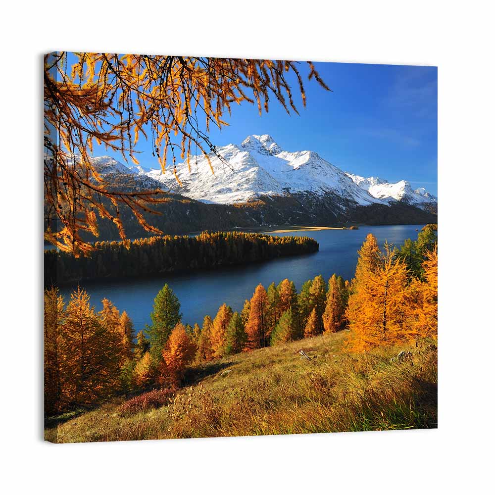 Swiss Alps from Silsersee Lake Wall Art