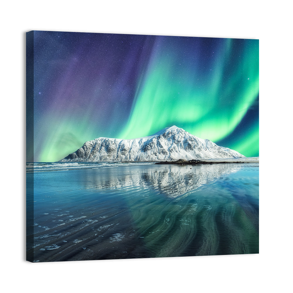 Aurora Borealis Skagsanden Beach Wall Art