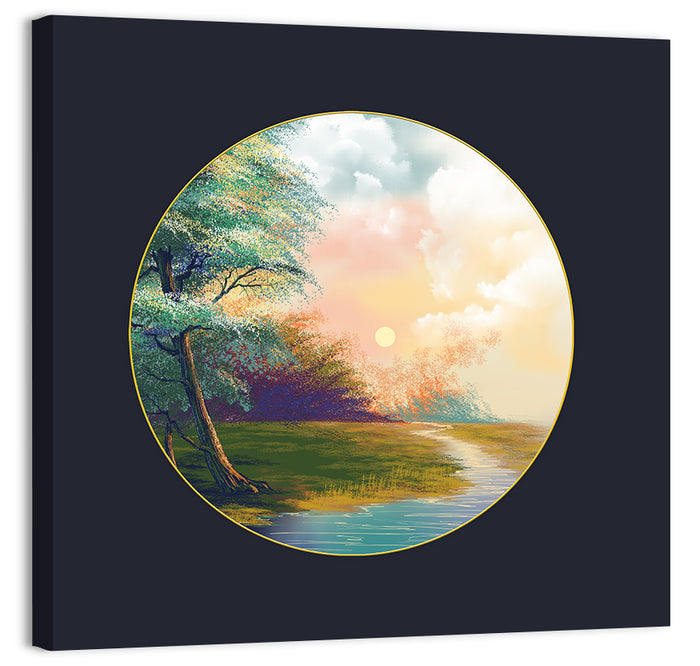 Spring Forest at Sunset Wall Art as a canvas print