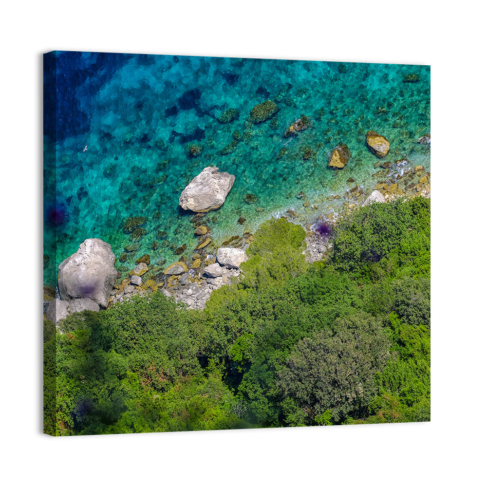 Capri Island Coast Wall Art, canvas print, square