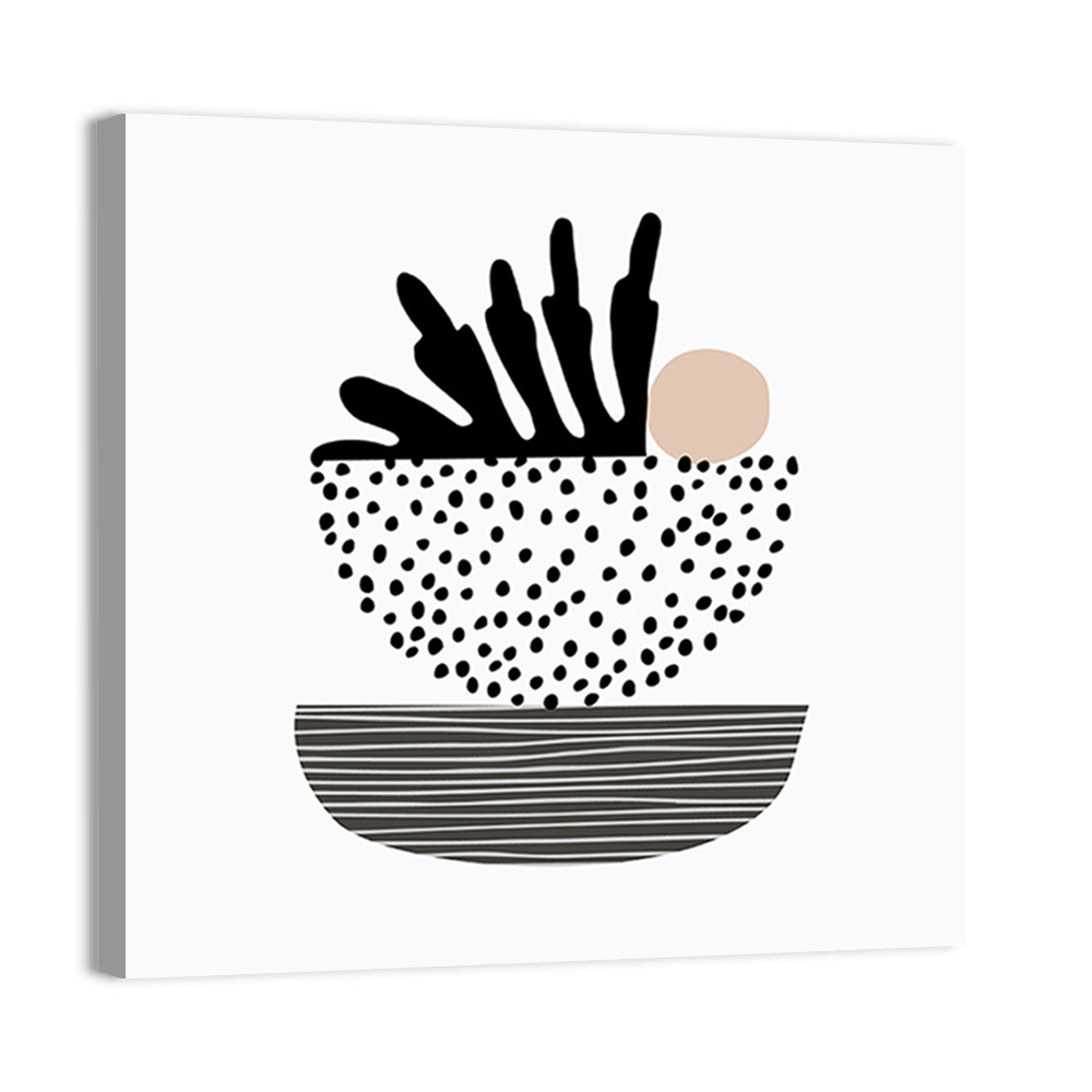 Palm Leaf in Blanched Bowl Illustration Wall Art