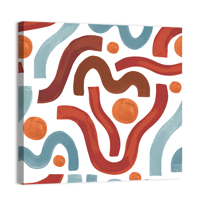 Sea of Worms Blue Abstract Wall Art as a canvas print