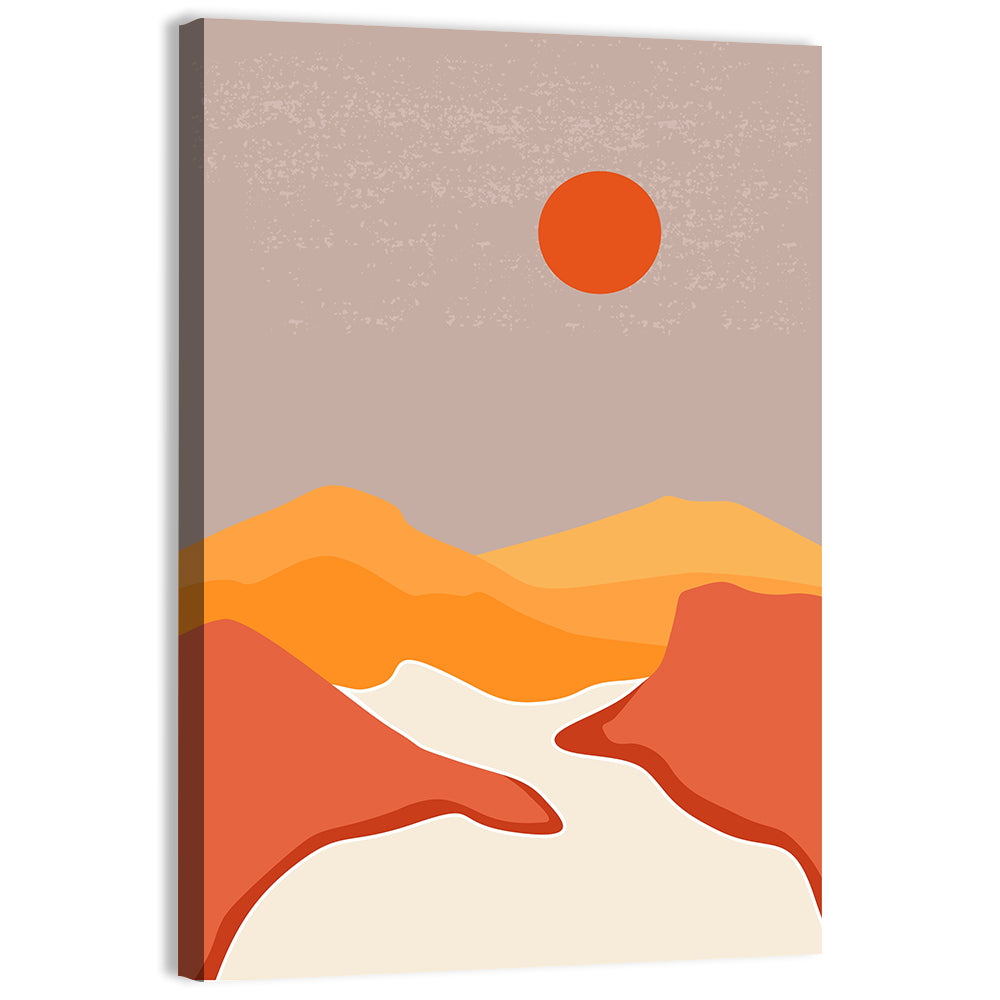 Desert Sunset Mountain Landscape Wall Art, canvas print, portrait