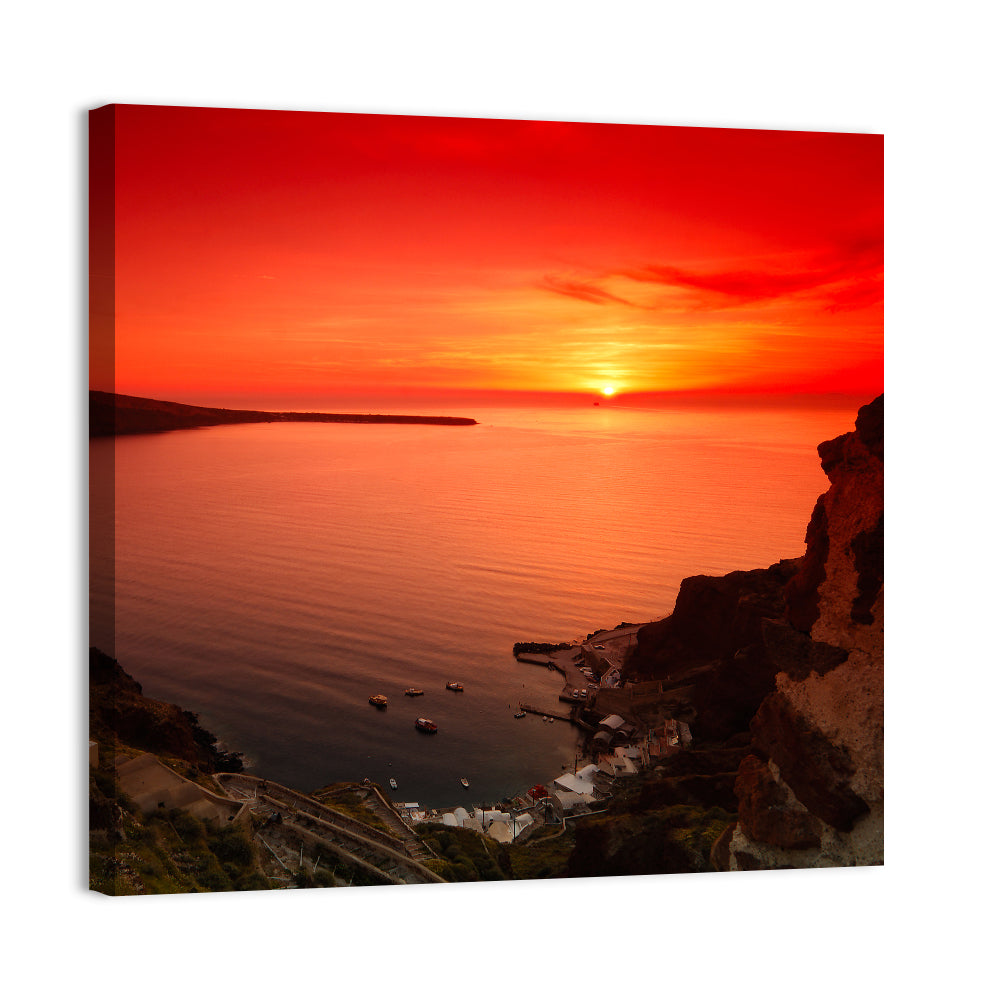 Santorini Sunset Wall Art