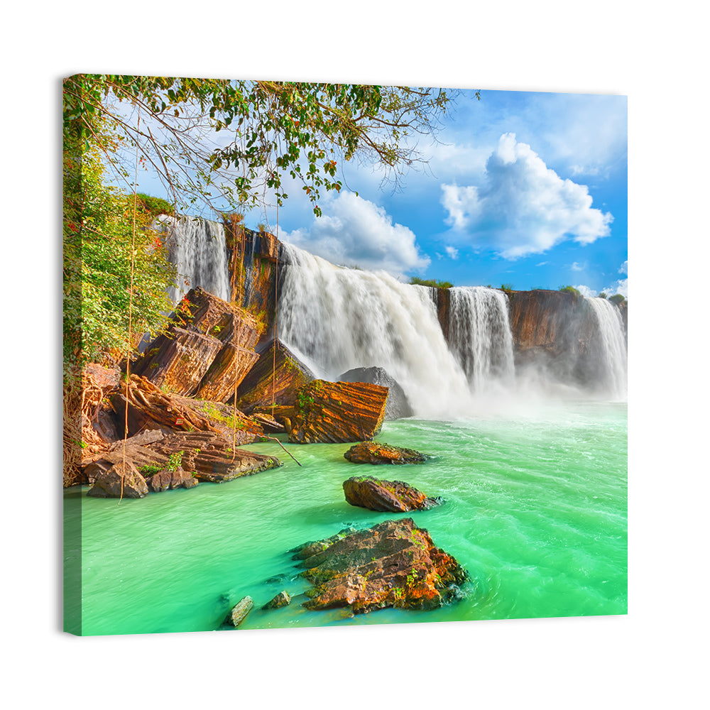 Dray Nur Waterfall Wall Art, canvas print, square