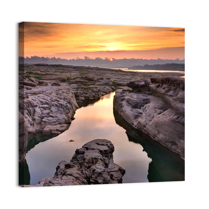 Sam Phan Bok Sunrise River Canyon Wall Art as a canvas print