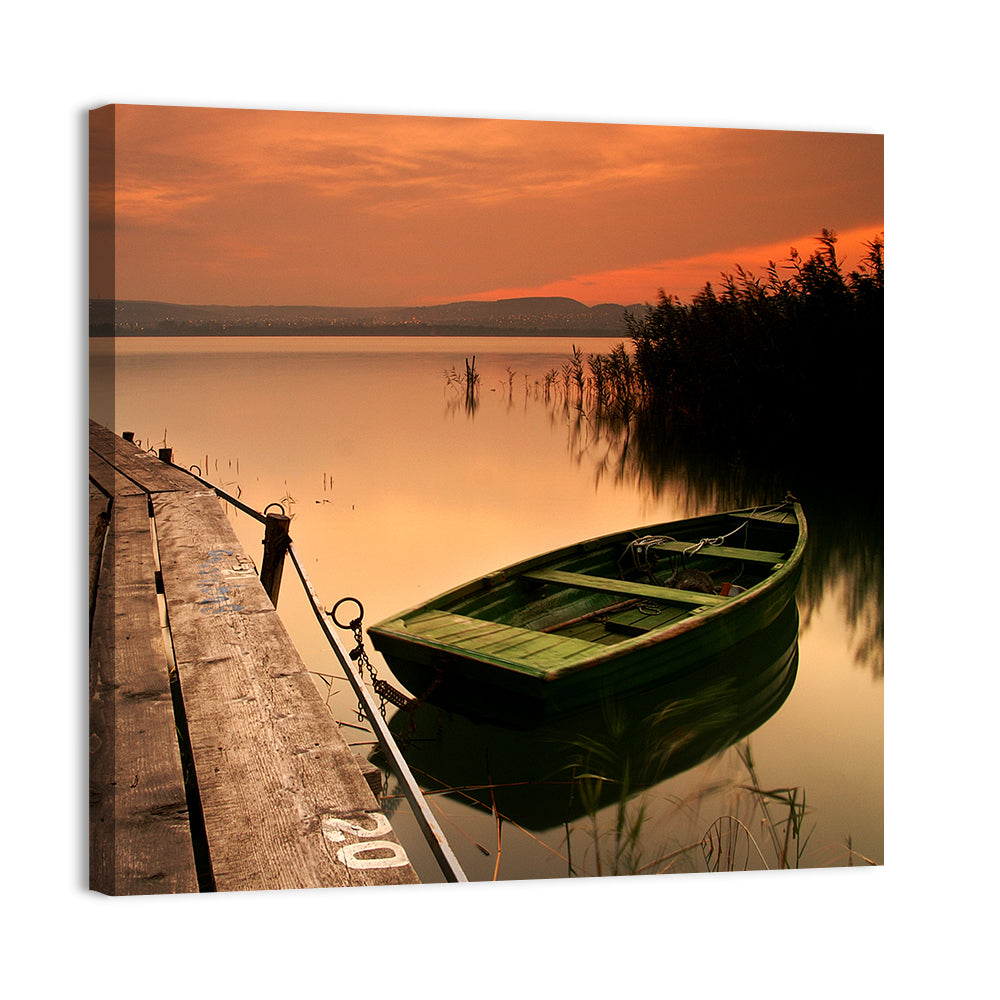 Boat in Lake Balaton Wall Art