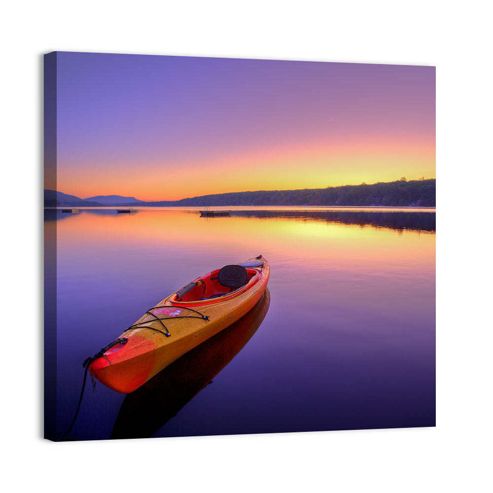 Boat in Lake Wall Art
