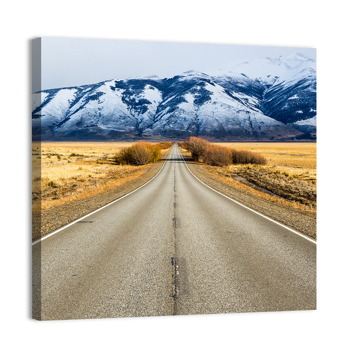 El Calafate Road with Snow Peaks Wall Art as a canvas print