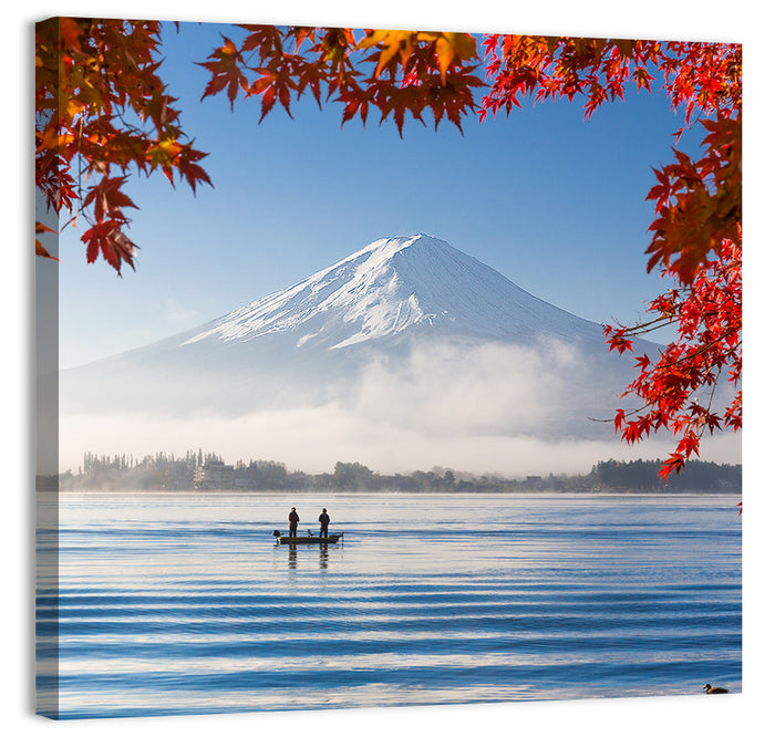 Mount Fuji Over Lake Kawaguchiko Wall Art as a canvas print