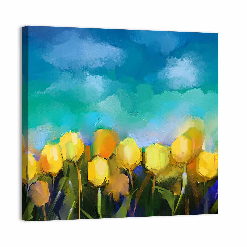 Tulips Flowers Abstract Wall Art