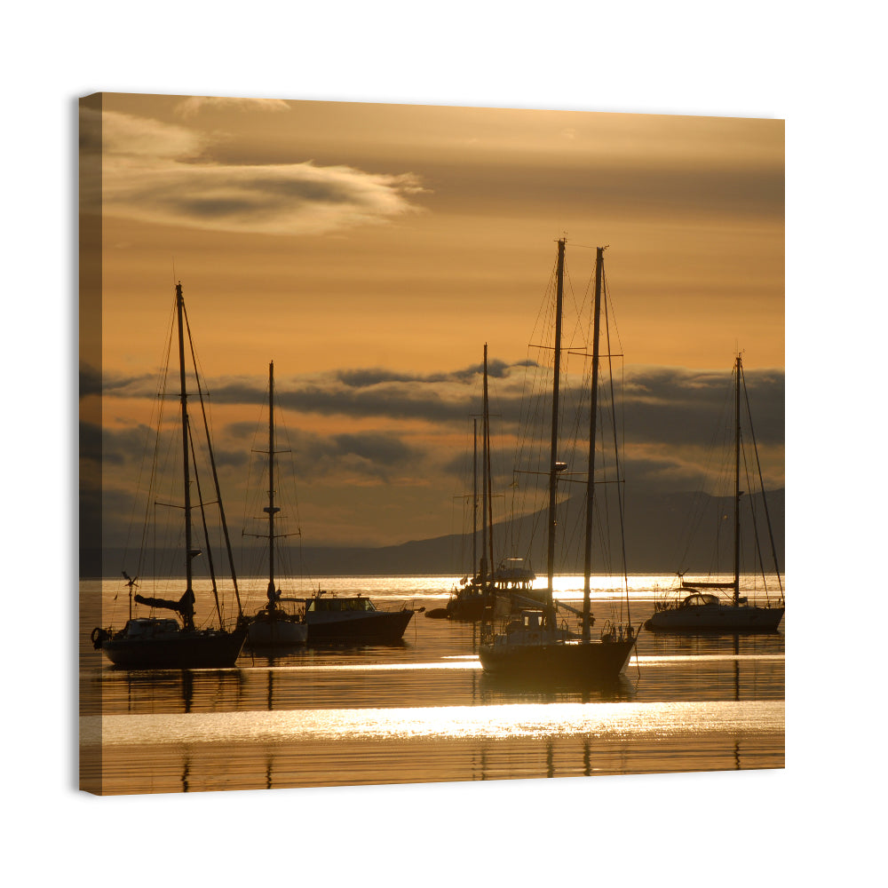 Boats at Sunrise Wall Art