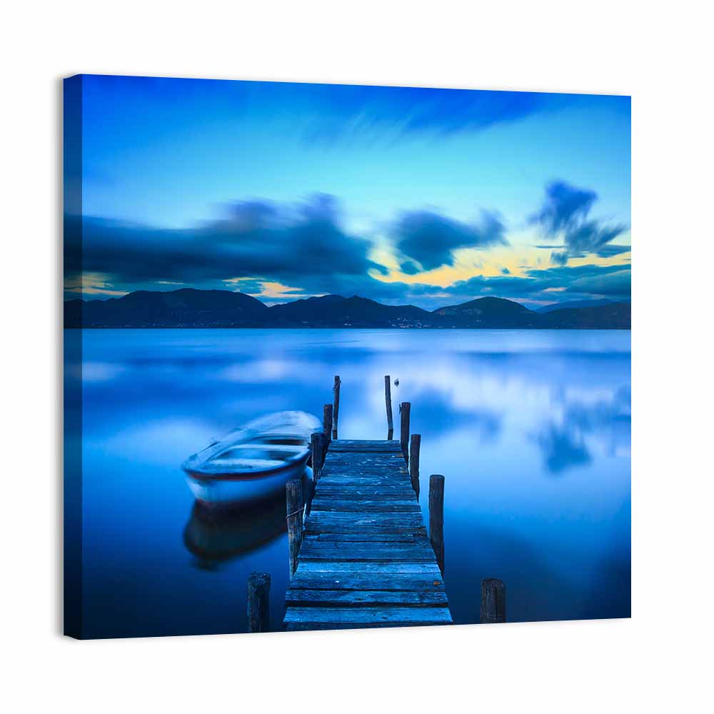 Boat & Wooden Pier Wall Art