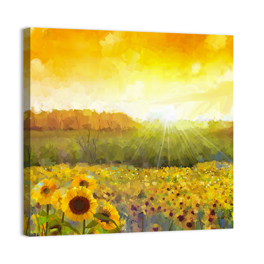 Sunflower Blossom Abstract Wall Art