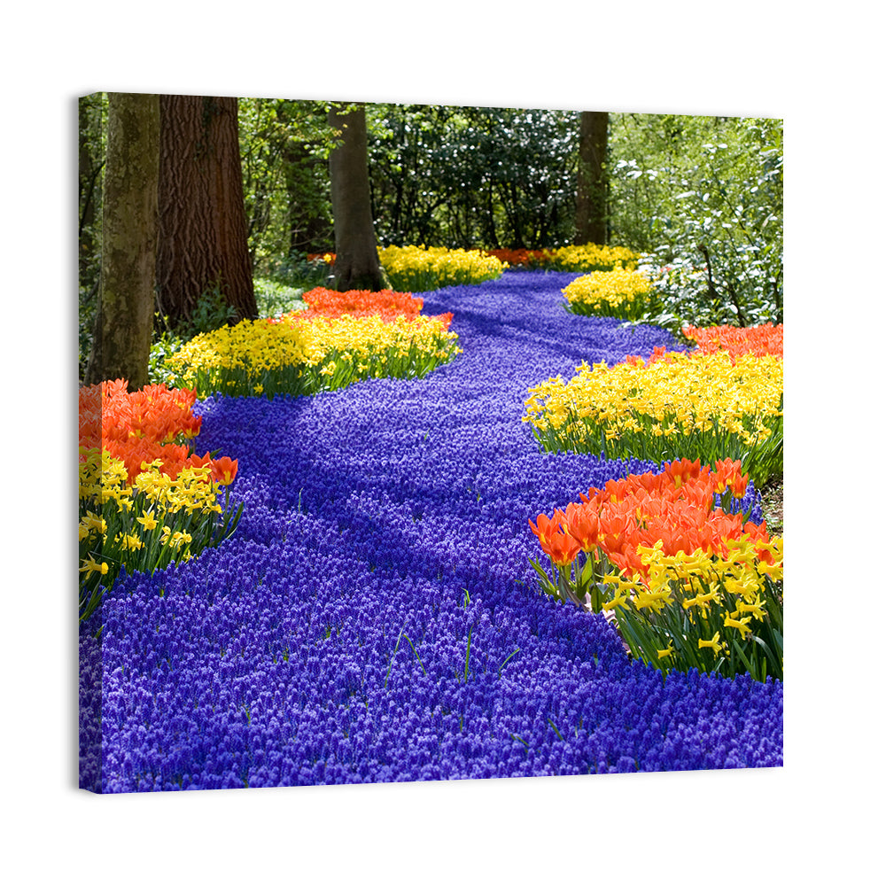Spring Garden Path Wall Art, canvas print, square