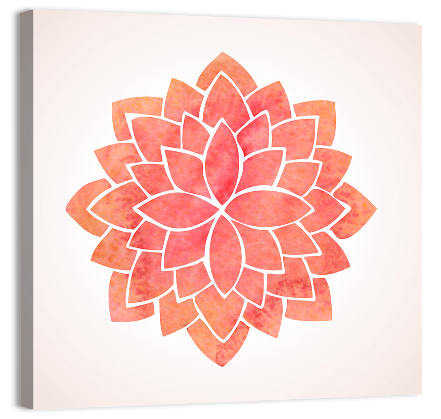 Red Lotus Mandala Wall Art – CanvasPiece