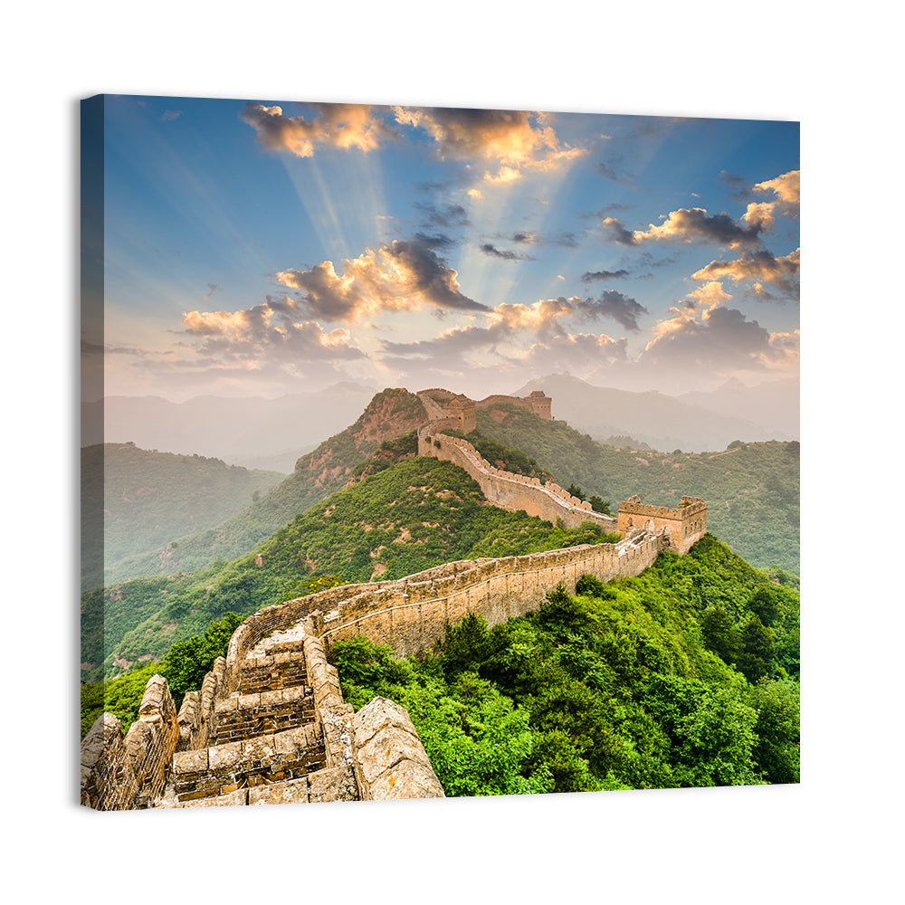 Great Wall of China Wall Art, canvas print, square