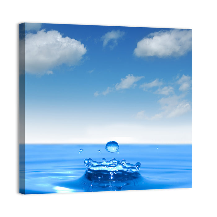 Ocean Water Drop Wall Art as a canvas print